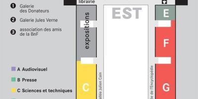 Mapa ng Bibliothèque nationale de France - palapag 1