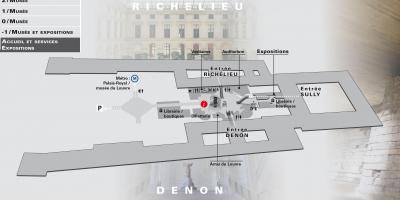 Mapa ng Louvre Museum Antas -2