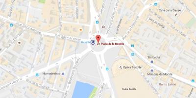 Mapa ng Place de la Bastille