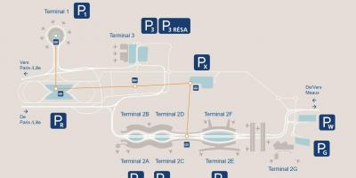 Mapa ng CDG airport parking