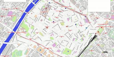 Mapa ng ika-15 arrondissement ng Paris