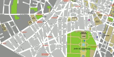 Mapa ng ika-6 na arrondissement ng Paris