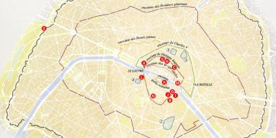 Mapa ng mga pader ng Lungsod ng Paris