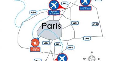 Mapa ng Paris airport