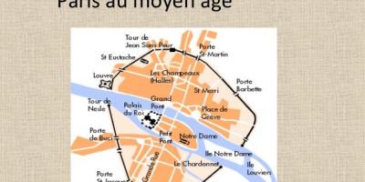 Mapa ng Paris sa ang Middle Ages