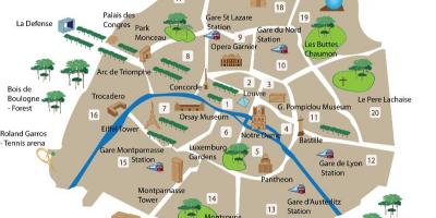 Mapa ng Paris turista